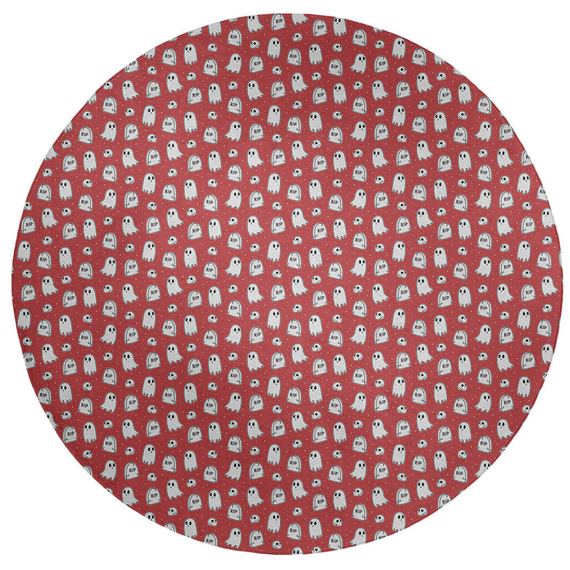 Chenille Toile Indoor Rug, Round 5'