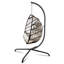 Fauteuil à œufs pivotant pliable avec support - Chaise suspendue en rotin d'osier intérieur / extérieur, support de type C, coussin / oreiller et porte-gobelet spécial, capacité de 350 lb