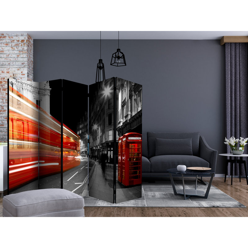 Godfree 225cm W x 172cm H 5 - Panel Solid Wood Folding Room Divider
