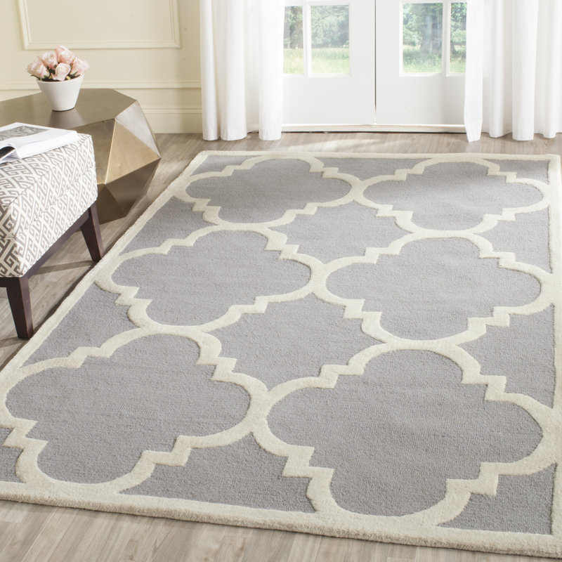 Keith Geometric Wool Hand Woven Area Rug, Rectangle 61 x 91 cm