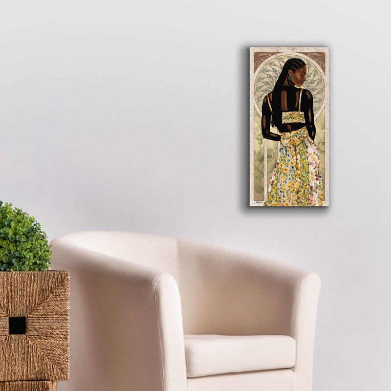  «Natural Beauty In Gold 2» par Alonzo Saunders, art mural sur toile, 12 po x 24 po