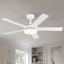 Ventilateur de plafond moderne à intensité variable de 48 po avec 3 lumières à DEL CCT, moteur CC réversible à 6 vitesses, minuterie, télécommande et contrôle d'apps