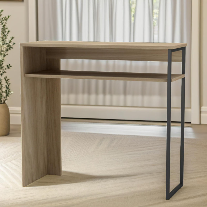 Pacquette 80cm Slim Narrow Console Table Entryway Hallway Furniture Living Room, Oak