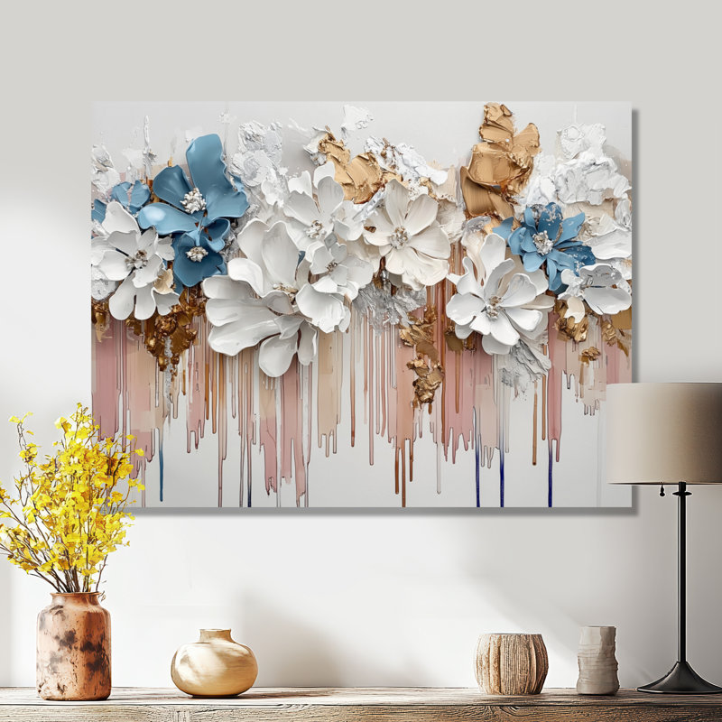 Jaacov - Floral Large Wall Decor, H 30 po x l 40 po, Wrapped Canvas, Ne s’applique pas