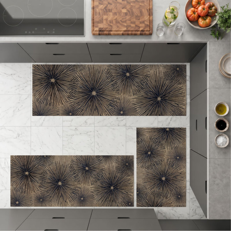 Tapis de cuisine lavables antidérapants Starburst