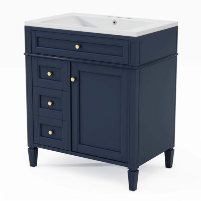 Meuble-lavabo simple 30 po avec plateau en résine Tresean