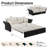 Burwell  75"Velvet Upholstered Pull Out Cloud Sofa Bed 3-in-1 Convertible Multi-Functional Sleeper Sofa Bed with 2 Soft Pillows and Loveseat, Lounge Couch for Living Room Bedroom-911302430