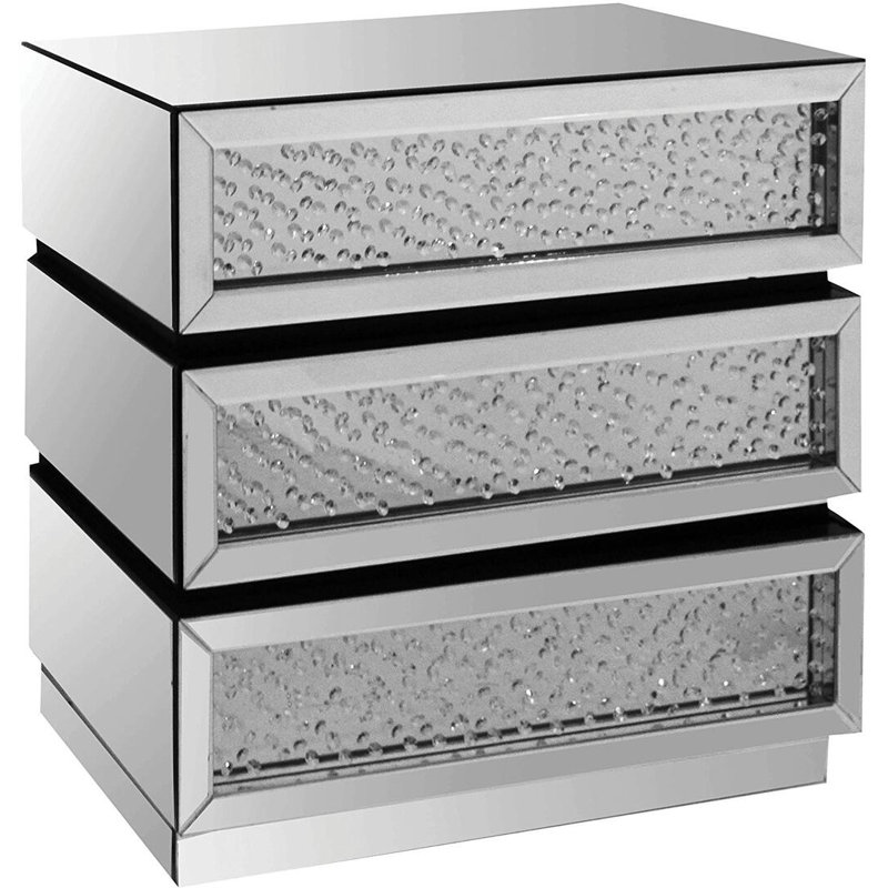 Darrington Mirrored Glass Top 3 - Drawer End Table