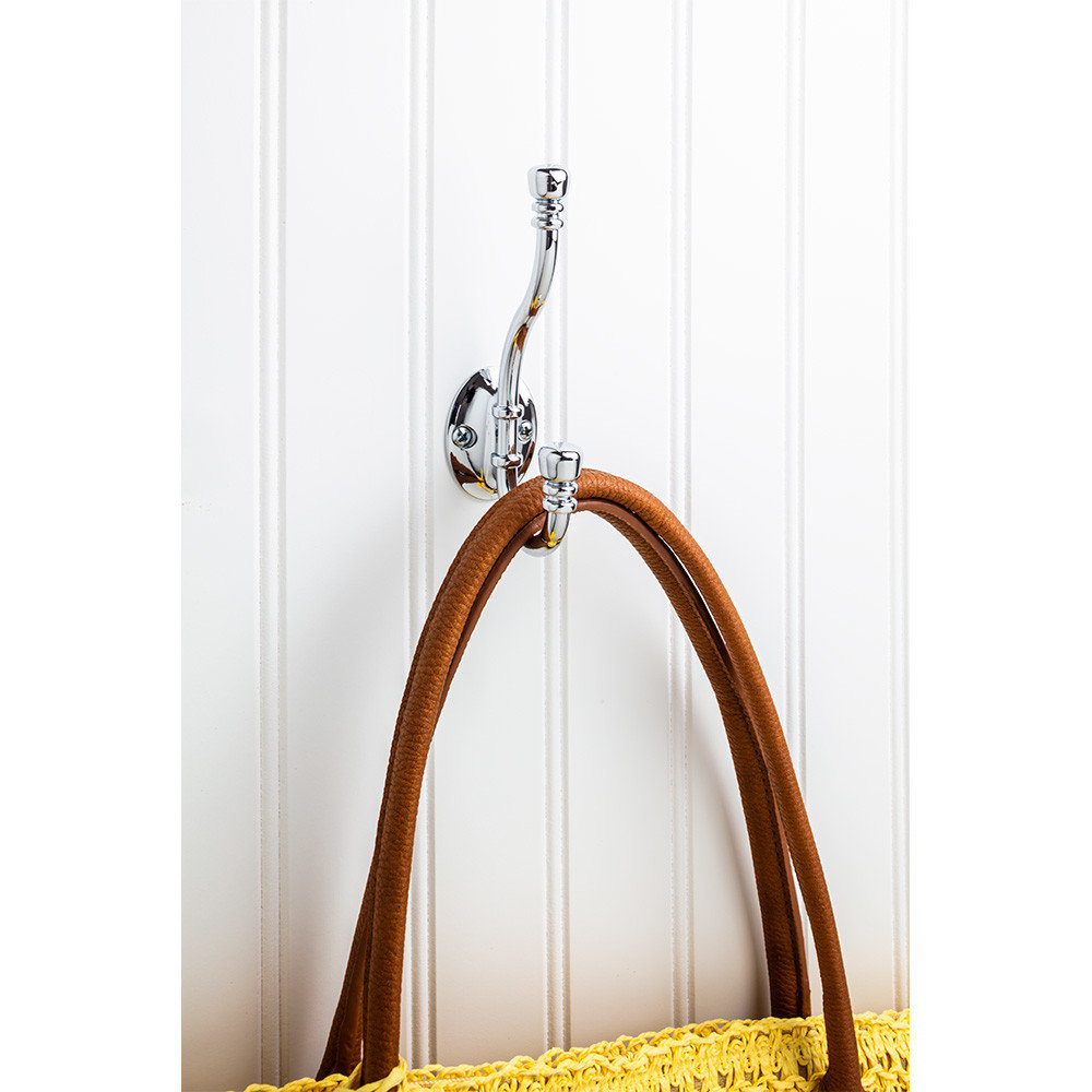 1-3/8" Wide Double Prong Single Wall Mount Bath Robe Towel Utility Hook Elements by Hardware Resources 