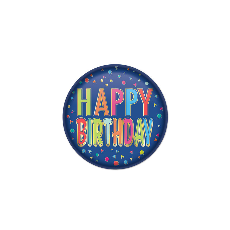 Bouton «Happy Birthday», Multicolore