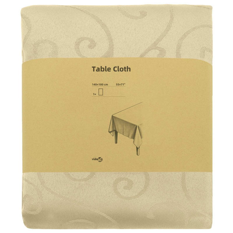  Table Cloth Dining Cover Kitchen Tablecloth Living Room Modern Jacquard, 180cm L, Cream White