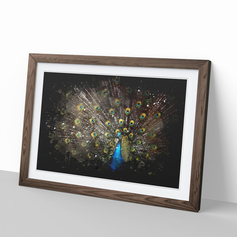 Peacock Vol.1 - Framed Print, Walnut Framed, 65cm H x 90cm W x 2cm D