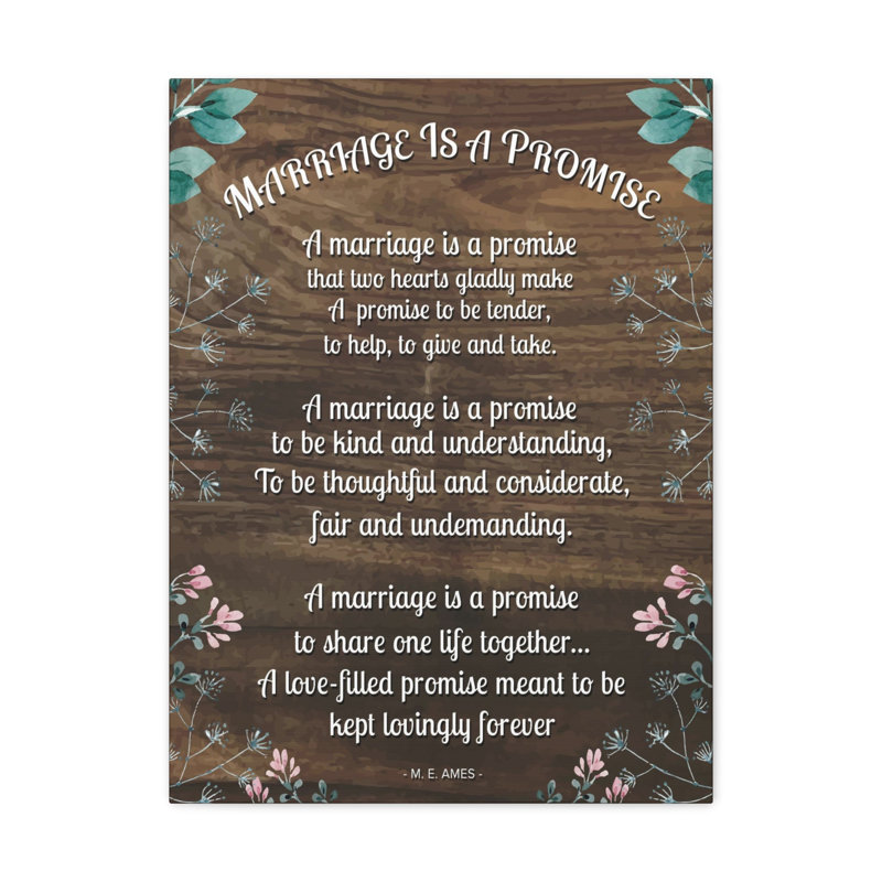 "Le mariage est une promesse"