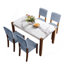 Ensemble de table de salle à manger 5 pièces pour 4 personnes, table de style faux marbre de 46 po et 4 chaises rembourrées avec pieds en bois d'hévéa massif, siège rembourré, dossier incurvé, ensemble de coin-repas compact pour la salle à manger-1851372343