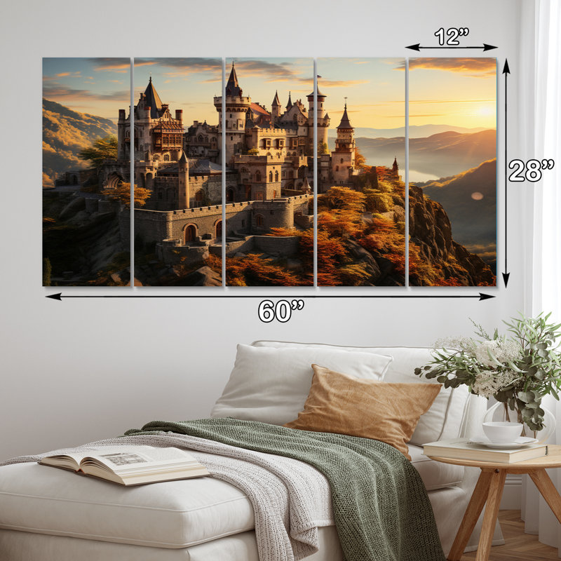 «Castles Golden Glow Warm» - art mural sur toile