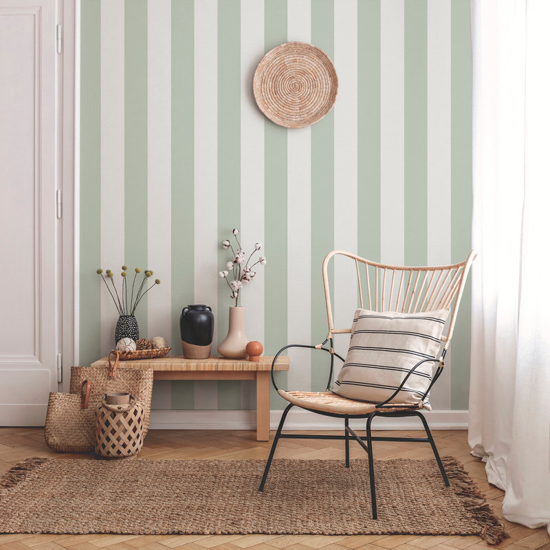 Essential Stripes Classic Stripe Wallpaper, Green