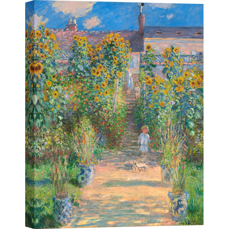 The Artist's Garden At Vétheuil, 1881 by Claude Monet - Wrapped Canvas Print, 60cm H x 40cm W x 4cm D