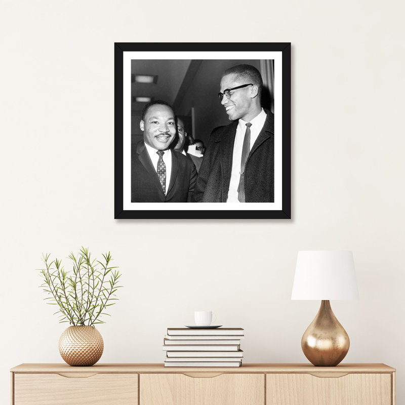 " King And Malcolm X 1964 ", Black Paper, 16" H x 16" W x 1" D