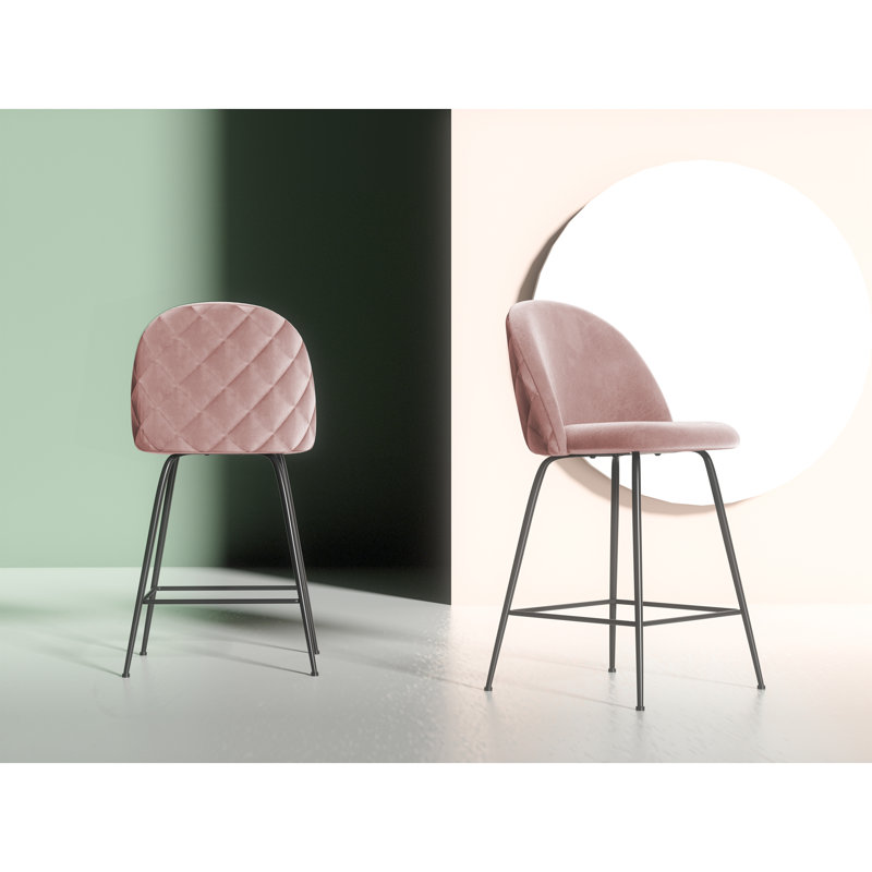 Ella Upholstered Counter Stool with Metal Frame