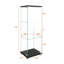 Vitrine 1316,5 moderne en verre trempé noir de 47,01 po de hauteur avec installation rapide et éclairage personnalisable, idéale pour la chambre à coucher-1805177316