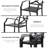 Modbury Outdoor 5-Piece Dining Set, 4 Iron Chairs, 37 Inch Square Table with 1.57'' Umbrella Hole, for Garden, Black-2033115586-2033115587