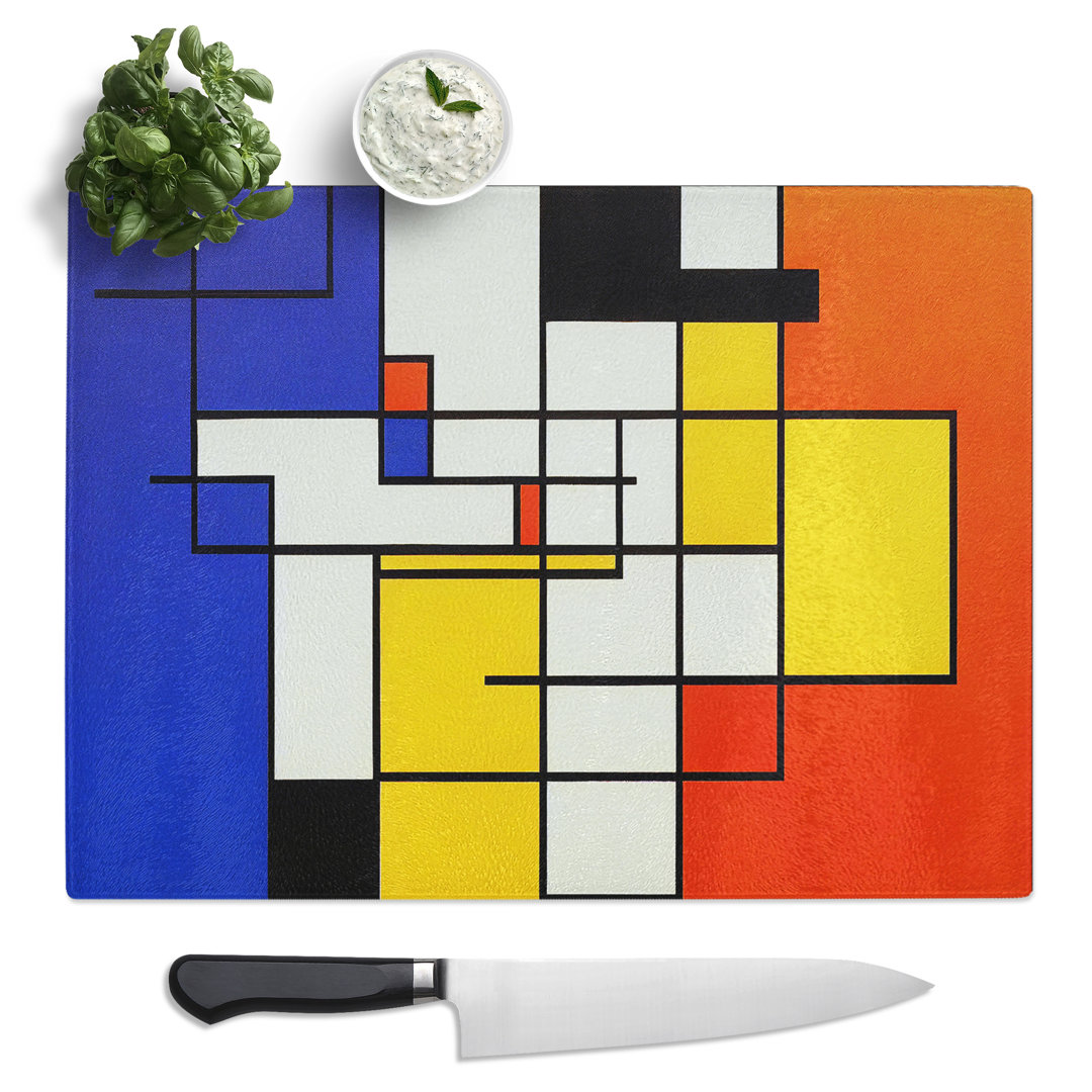 Abstract Cubism Art Vol.1  Glass Chopping Board