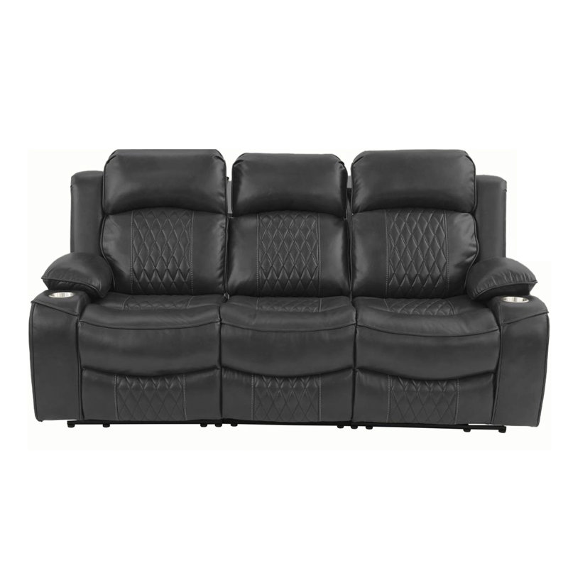 Couleur gris anthracite avec mouvement dynamique, revêtement en gel, bras de rangement et éclairage supérieur, porte-gobelets inclinables contemporains, réglable pour le salon