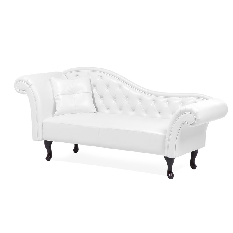 Charlemont Faux Leather Chaise Lounge, White
