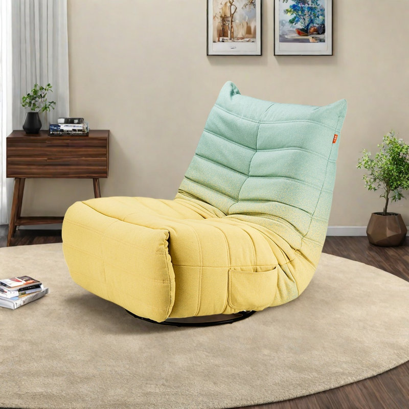 Cute and fashionable lounge chair, Yellow/Cyan