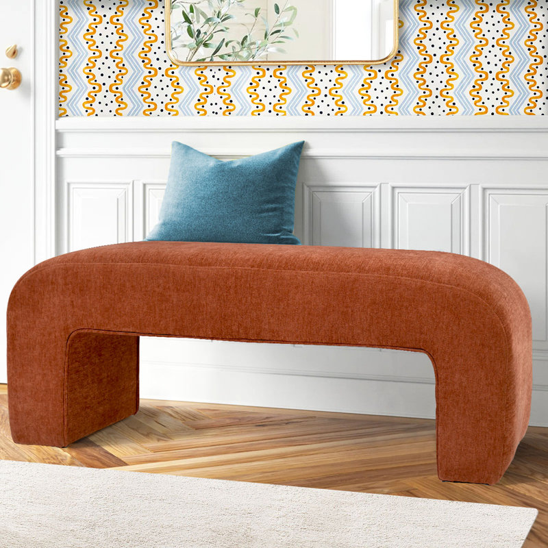 Ichika 47" W Upholstered Bench, Terra Chenille