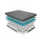 Matelas King Size, 35,5 cm (14 pouces), en mousse mémoire et gel, gris foncé, fermeté moyenne, à ressorts ensachés, compatible avec les sommiers articulés.-291137457-291137458