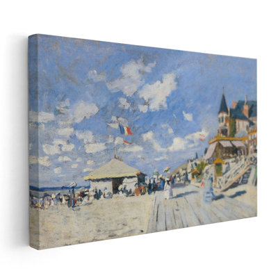 Sur la plage à Trouville, 1870 - reproduction d'art sur toile