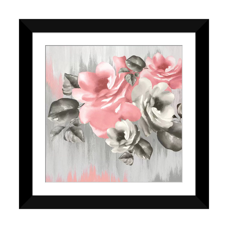 «Pink Potion» par Eva Watts - impression sur toile tendue, Papier d'art encadré noir, H 24 po x l 24 po x P 1 po, Blanc