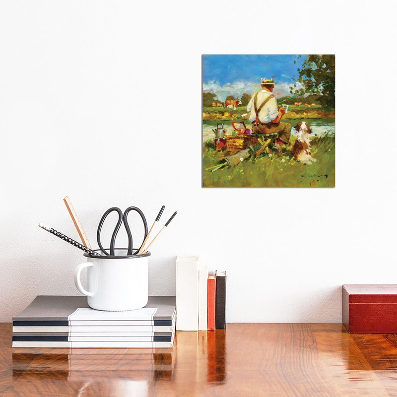 Tea Break On The Ivel by John Haskins - Wrapped Canvas Painting, 30.48cm H x 30.48cm W x 1.91cm D