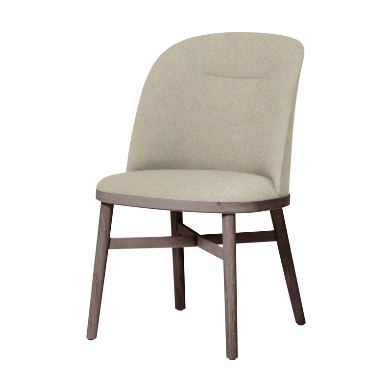 Bund 18'' H Upholstered Dining Chair, Soap Finished Walnut, Main Line Flax MLF20