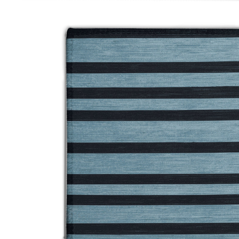 Tapis intérieur / extérieur bleu HorizontalStripes, Rectangulaire 2 pi x 3 pi