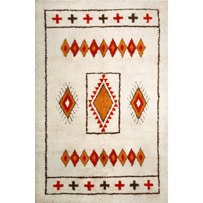 Tapis tribal rétro en laine berbère marocain