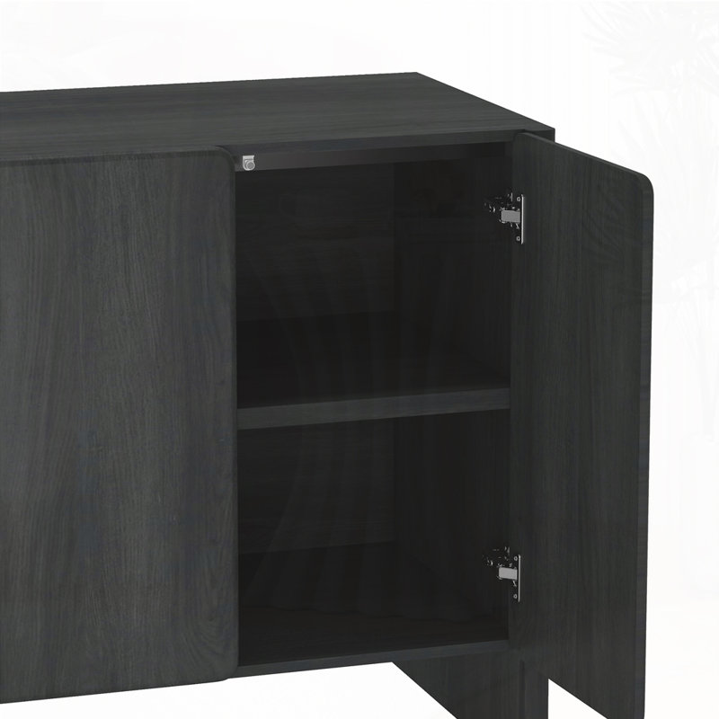 Armoire 4 portes avec rangement, Noir, noir, noir, noir