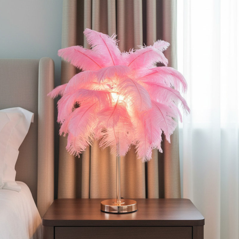 Aijalon Metal Table Lamp, Pink