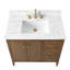 Ensemble de meuble-lavabo autoportant à simple cuve 36 po avec plateau en marbre Lavallon-105245157-105245162