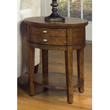 Solid Wood Top End Table with Storage