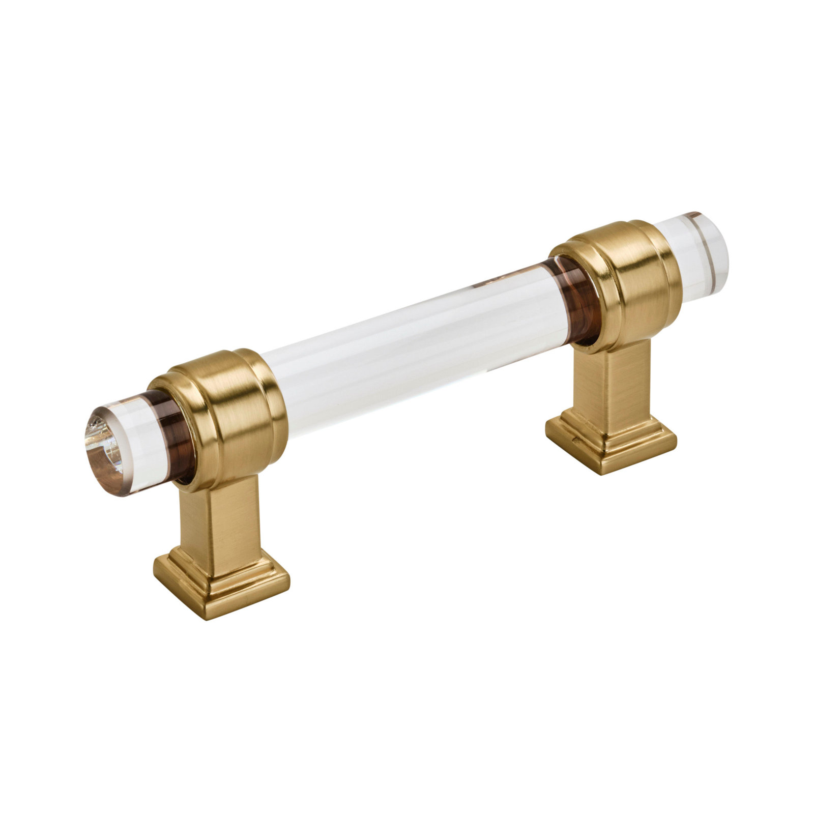 Glacio Bar Cabinet Pull, Clear/Champagne Bronze, 3"