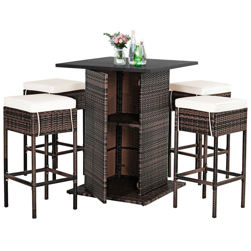 4 - Person Patio Dining Set with Square Table , Cushions Included
