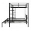 Lit double superposé au-dessus d'un lit simple au-dessus d'un lit simple, lit superposé triple avec échelle verticale, lit superposé à structure en métal avec barrière de sécurité, lit superposé double au-dessus d'un lit simple au dessus d'un lit simple