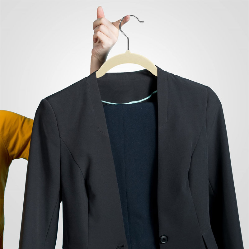 Cintre anti-dérapant standard Niyelli pour costume / manteau, Ivoire, 30