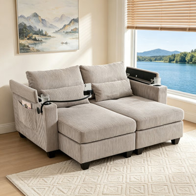 63" Sofa Bed With USB Ports