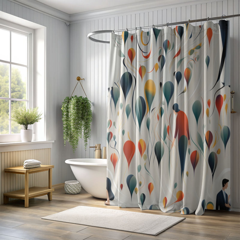 Hug Art - Rideau de douche Premium, H 74 po x l 71 po