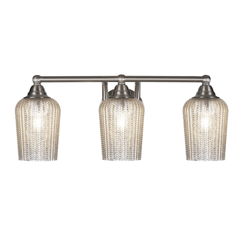 Barre d'éclairage de salle de bain 3 lumières Michell, Argent, Nickel brossé