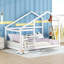 Lit simple en bois, lit simple en bois avec tablette, sans sommier, couleur blanche, lit simple, lit