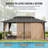 Outdoor Gazebo, Heavy Duty Steel Frame Gazebowith 2-tier Metal Roof, Suitable for Patios, Lawn and Backyard-112874464-113449723